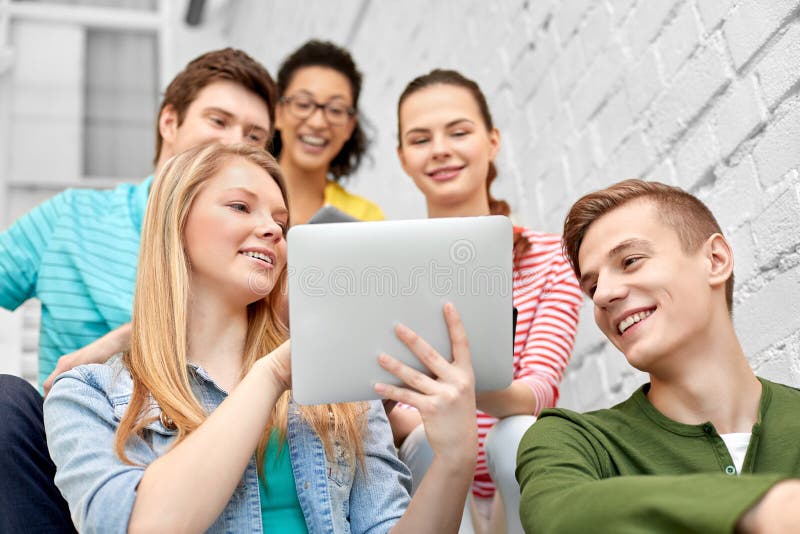 High school students with tablet computers royalty free stock images High school students with tablet computers royalty free stock images