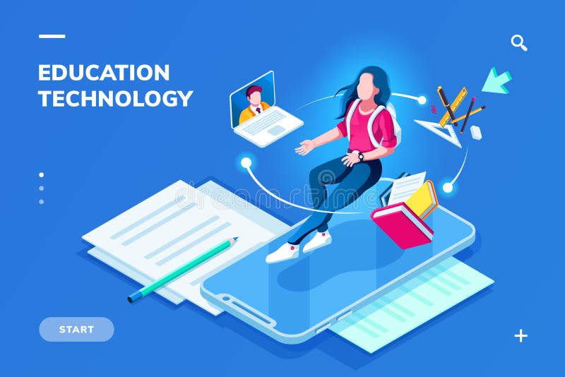 Education technology page for smartphone page vector illustration Education technology page for smartphone page vector illustration