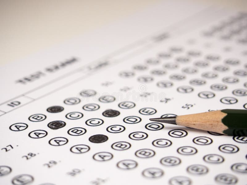 Education Test Answer Sheet and Pencil Stock Image - Image of check, pencil: 95356163