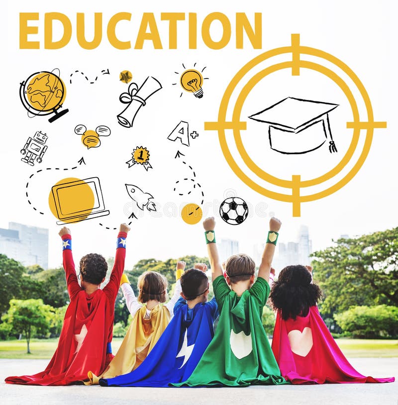 Education Word Hat Computer Learning Graphic Concept stock illustration