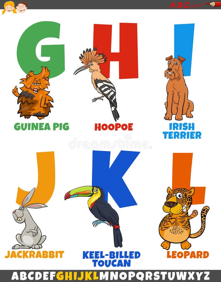 Educational Alphabet Set with Cartoon Animal Characters Stock Vector - Illustration of preschool, irish: 239742297 Educational Alphabet Set with Cartoon Animal Characters Stock Vector - Illustration of preschool, irish: 239742297