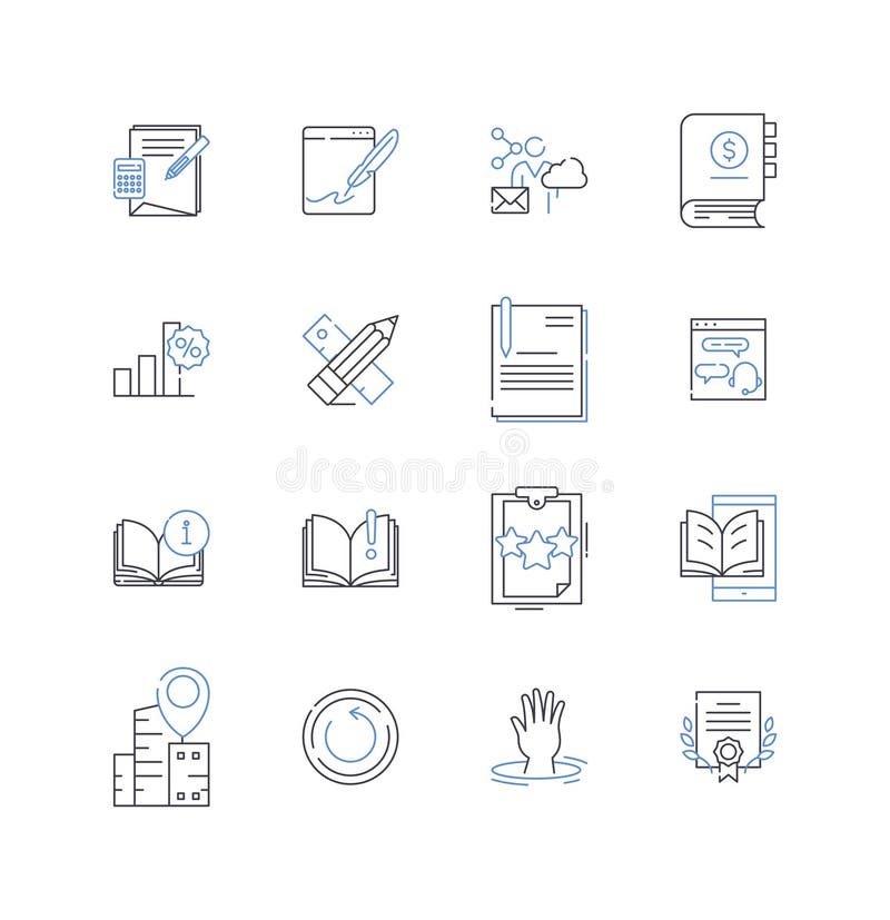 Educational apparatus line icons collection. Abacus, Board, Calculator, Chalk, Chart, Compass, Cube vector and linear royalty free illustration