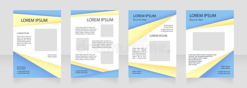 Educational blank brochure layout design. Scientific project document. Vertical poster template set with empty copy space for text royalty free illustration
