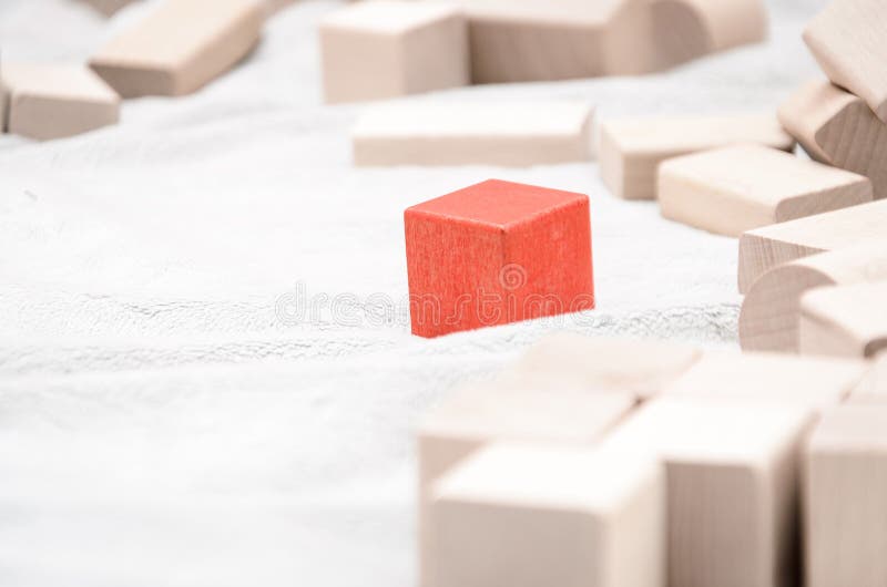 Educational blocks made of natural wood stock image