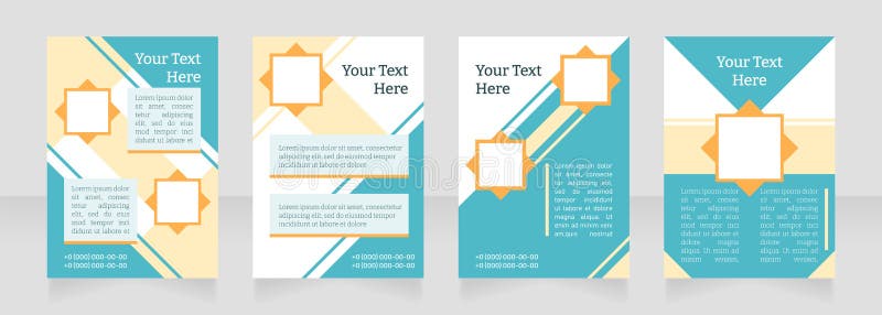 Educational content blank brochure layout design. School promotion. Vertical poster template set with empty copy space for text. royalty free illustration