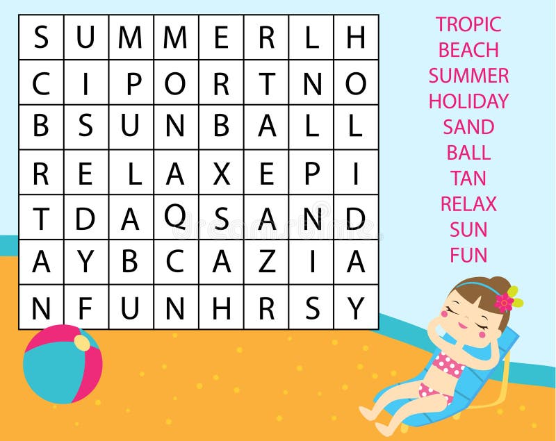 educational game for children word search puzzle kids activity stock vector illustration of development crossword 118169490