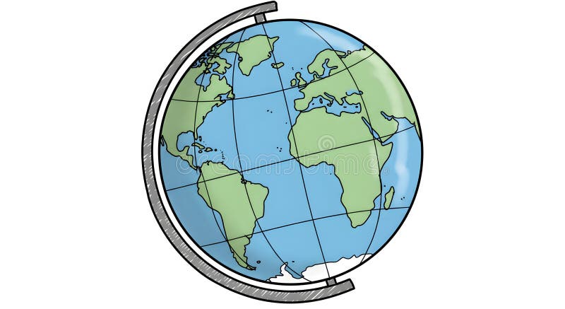 Educational globe illustration emphasizing world geography learning tool vector illustration