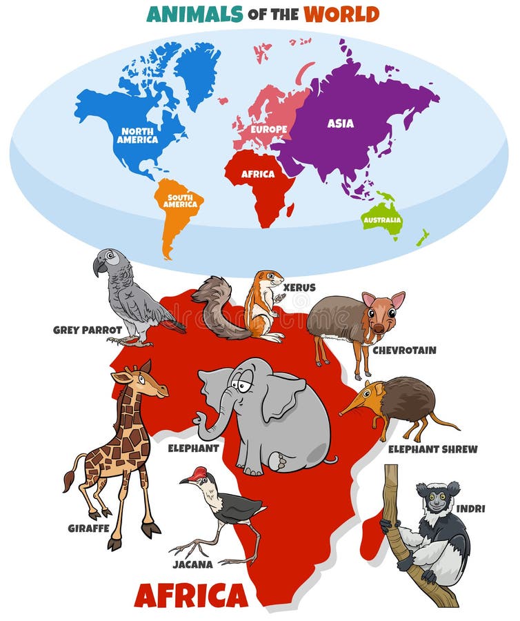 Educational Illustration of Cartoon African Animals Stock Vector - Illustration of education, atlas: 165260332 Educational Illustration of Cartoon African Animals Stock Vector - Illustration of education, atlas: 165260332
