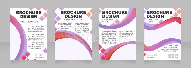 Educational institute promotion blank brochure layout design. Vertical poster template set with empty copy space for text. Premade vector illustration