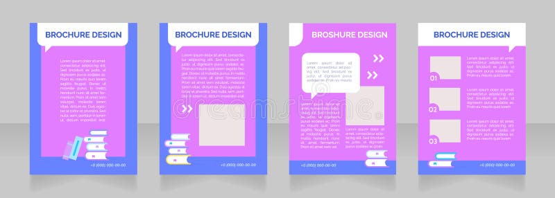 Educational institution advertising blank brochure layout design stock illustration
