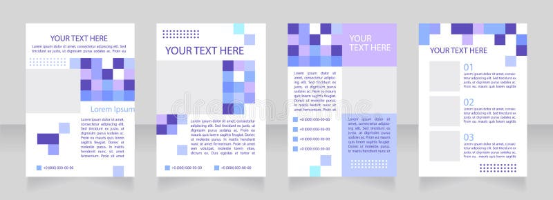 Educational lecture program blank brochure layout design. Vertical poster template set with empty copy space for text. Premade vector illustration
