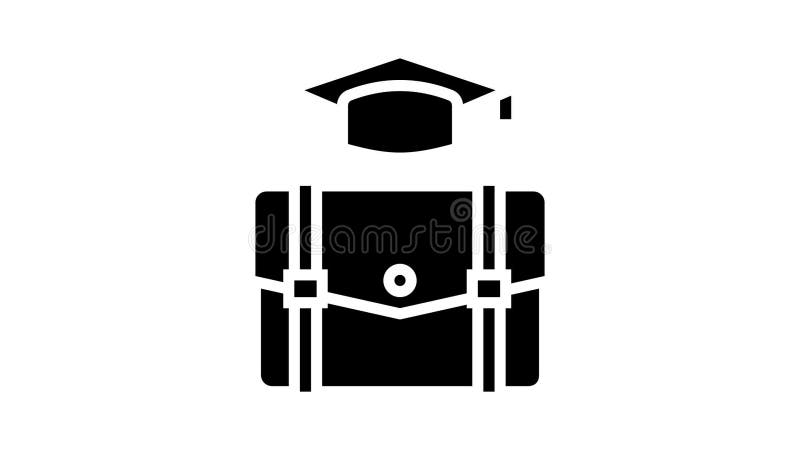 Educational process glyph icon animation royalty free illustration