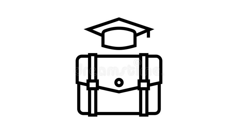 Educational process line icon animation vector illustration