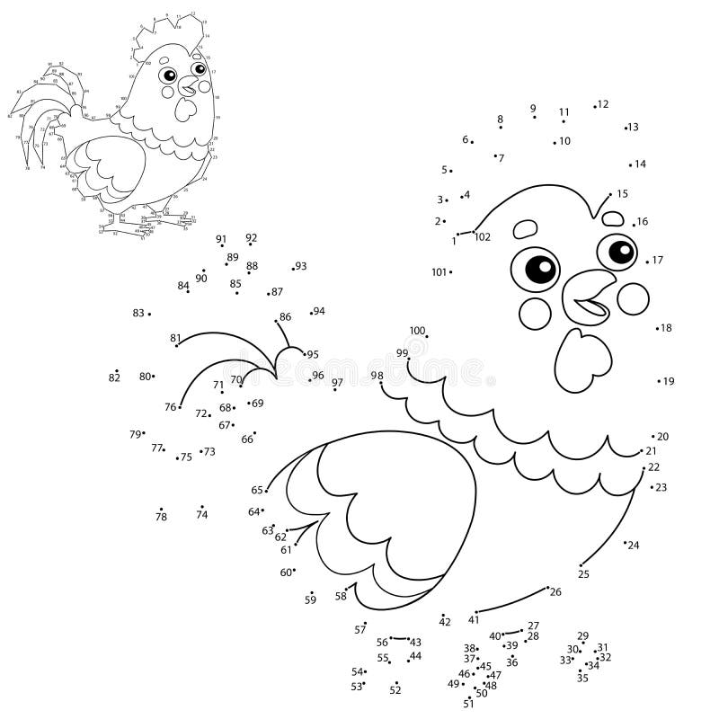 Download Educational Puzzle Game For Kids Numbers Game Cartoon Rooster Farm Animals Coloring Book For Children Stock Vector Illustration Of Children Book 169209138