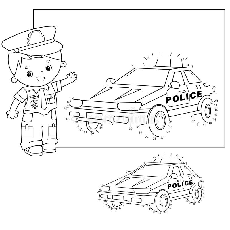 Educational Puzzle Game for Kids: Numbers Game. Police Car. Images ...