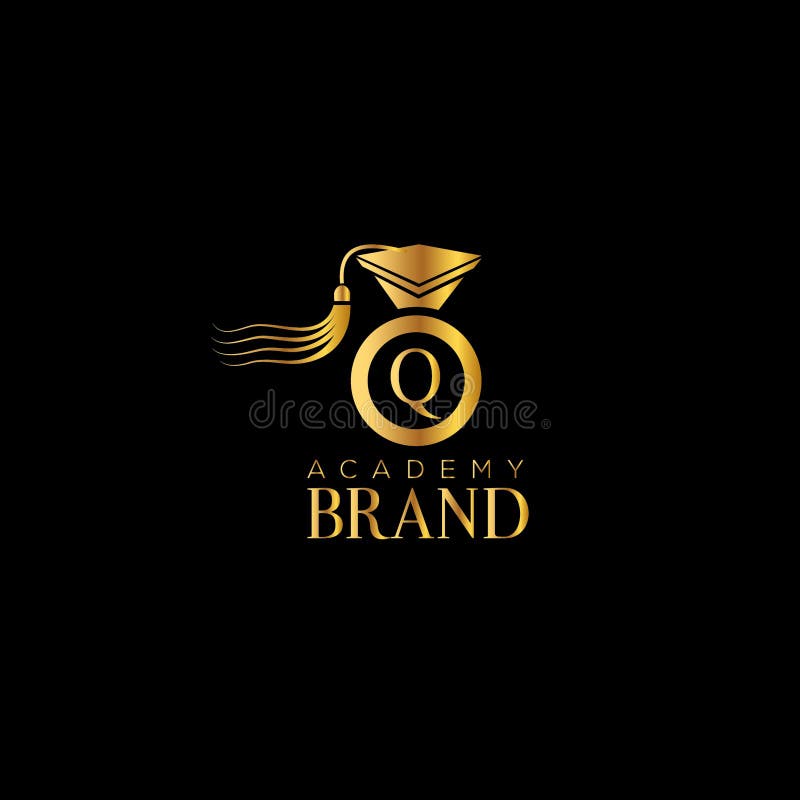 Edukaci nakrętka i listowy Q wektoru logo royalty ilustracja