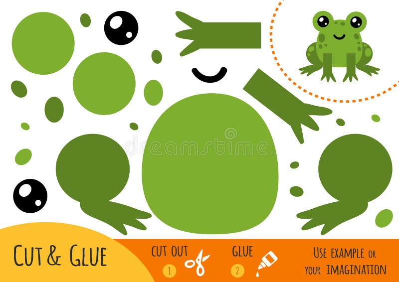 Education paper game for children, Frog. Use scissors and glue to create the image. Education paper game for children, Frog. Use scissors and glue to create the image.