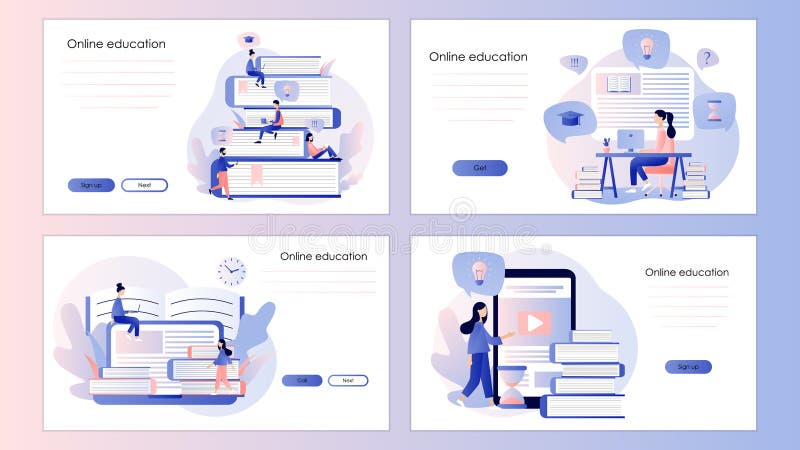 edukacja w sieci Parawanowy szablon dla mobilnego m?drze telefonu, l?duje stron?, szablon, ui, sie?, mobilny app, plakat, sztanda ilustracji edukacja w sieci Parawanowy szablon dla mobilnego m?drze telefonu, l?duje stron?, szablon, ui, sie?, mobilny app, plakat, sztanda ilustracji