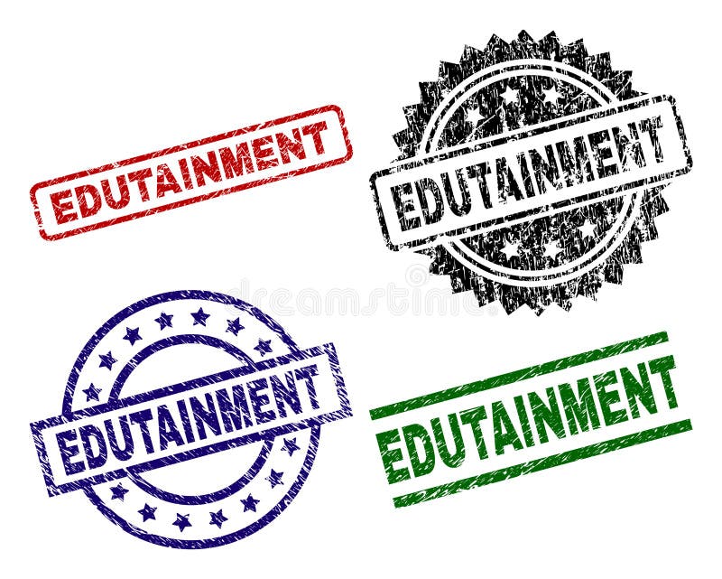 Damaged Textured EDUTAINMENT Stamp Seals