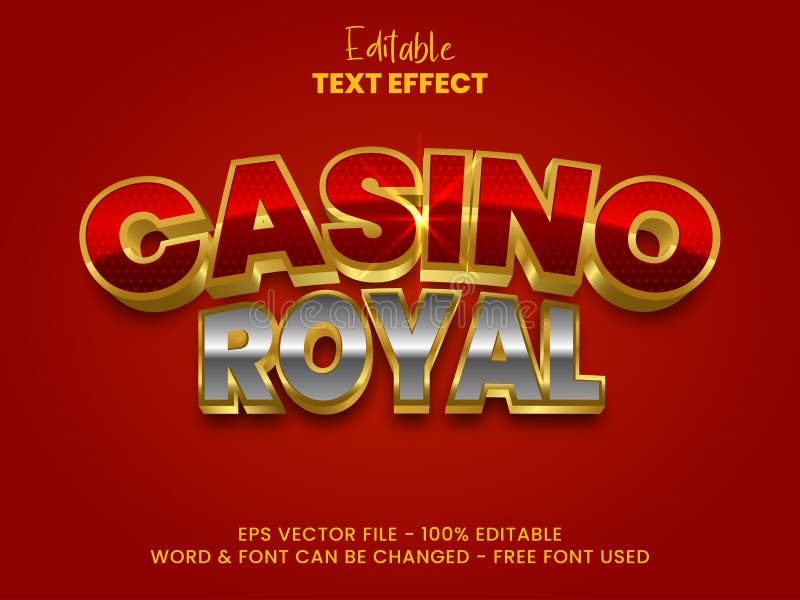 Edytowalny efekt tekstowy. styl efektu tekstu królewskiego kasyna