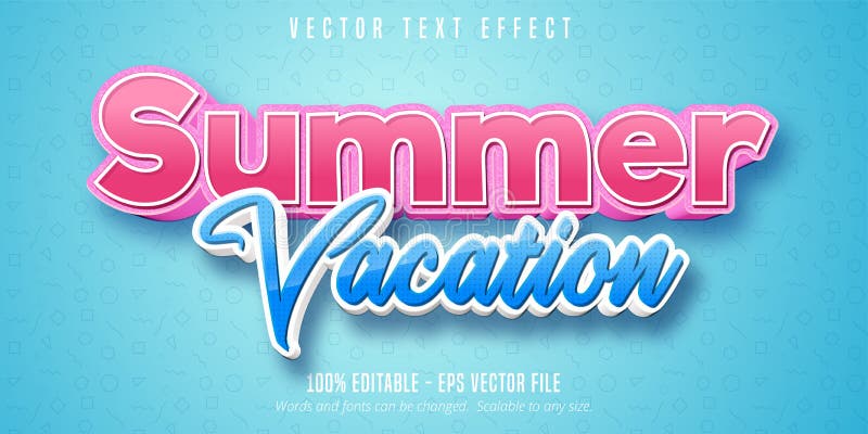 Edytowalny efekt tekstowy wakacji letnich