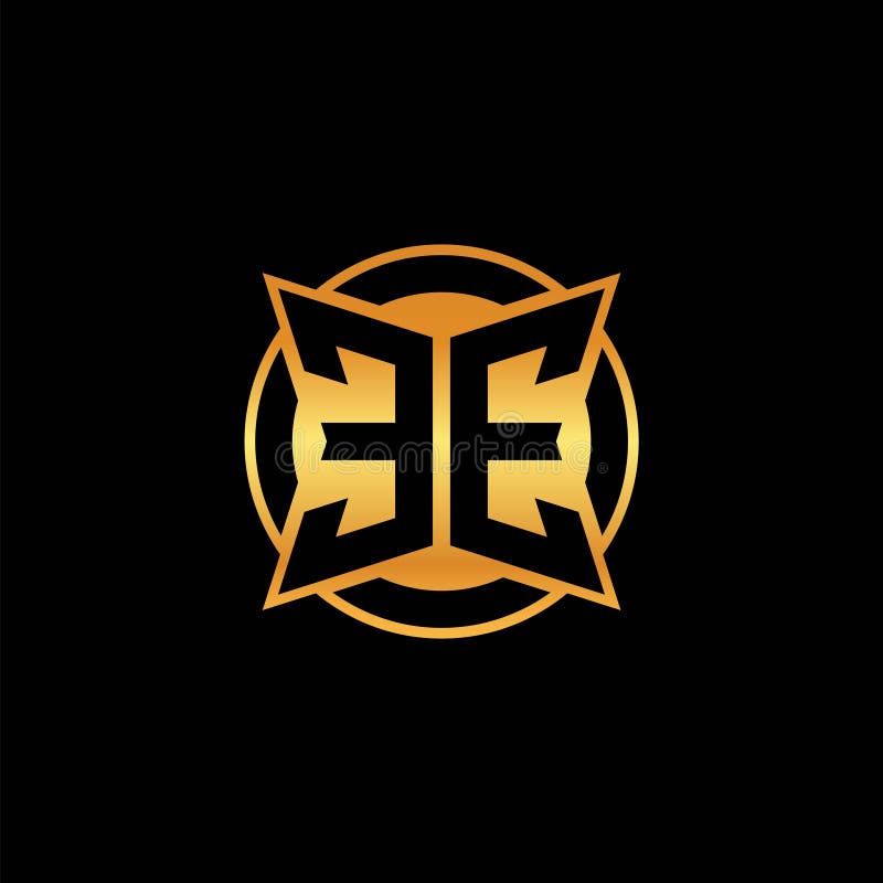 EE Logo Letter Geometric Golden Style Stock Vector Illustration of icon, element 238640236