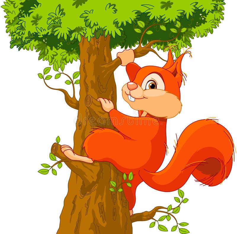 Eekhoorn op de boom vector illustratie Eekhoorn op de boom vector illustratie