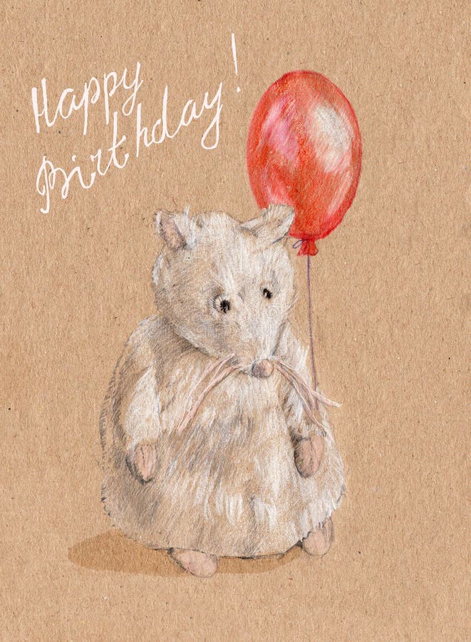 Een aardige witte kat met heldere rode ballon vector illustratie Een aardige witte kat met heldere rode ballon vector illustratie