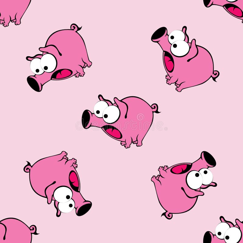 Een achtergrond met doen schrikken varkens Vector naadloos patroon vector illustratie Een achtergrond met doen schrikken varkens Vector naadloos patroon vector illustratie
