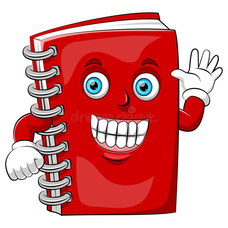 Een beeldverhaal gelukkig boek met grote glimlach vector illustratie Een beeldverhaal gelukkig boek met grote glimlach vector illustratie