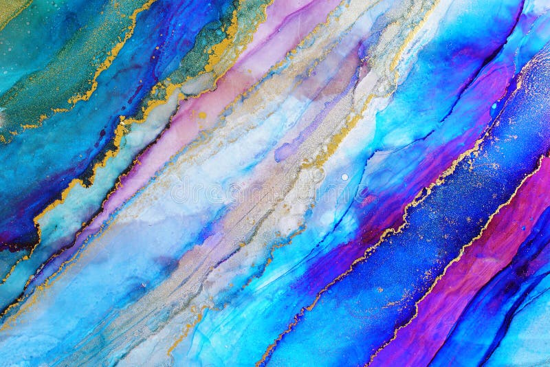 Part of original alcohol ink painting with stripes colorful wallpaper pattern texture background abstract shape water flow design swirl illustration bright watercolor decoration liquid light motion smoke marble artistic creative yellow modern drop textured creativity splashing fluid veil fine contemporary pink scroll blue fuchsia gold. Part of original alcohol ink painting with stripes colorful wallpaper pattern texture background abstract shape water flow design swirl illustration bright watercolor decoration liquid light motion smoke marble artistic creative yellow modern drop textured creativity splashing fluid veil fine contemporary pink scroll blue fuchsia gold