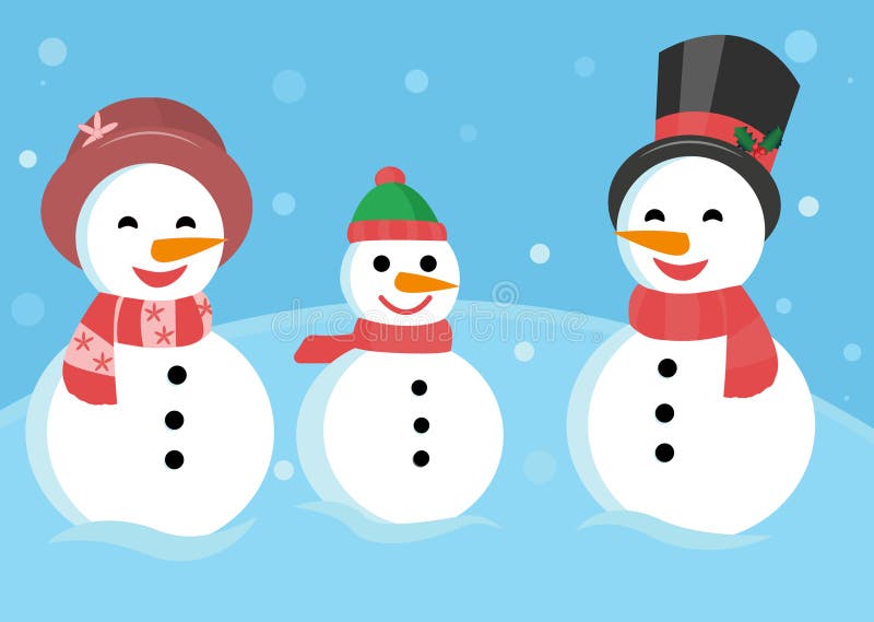 Een familie van sneeuwmannenbeeldverhaal vector illustratie Een familie van sneeuwmannenbeeldverhaal vector illustratie