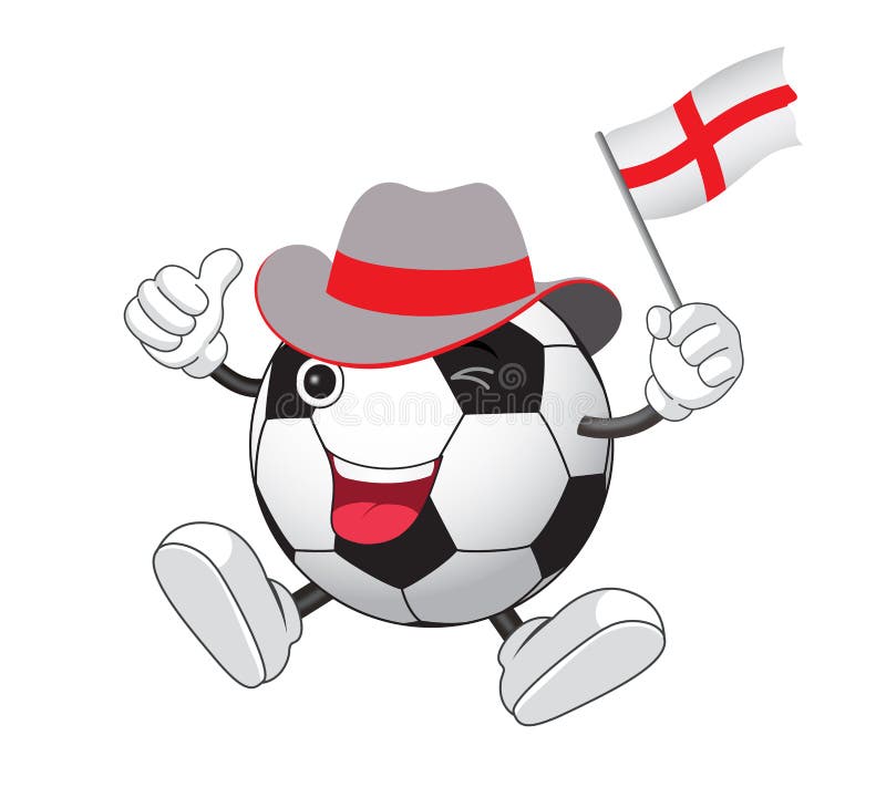 Een gelukkig beeldverhaalvoetbal vector illustratie Een gelukkig beeldverhaalvoetbal vector illustratie