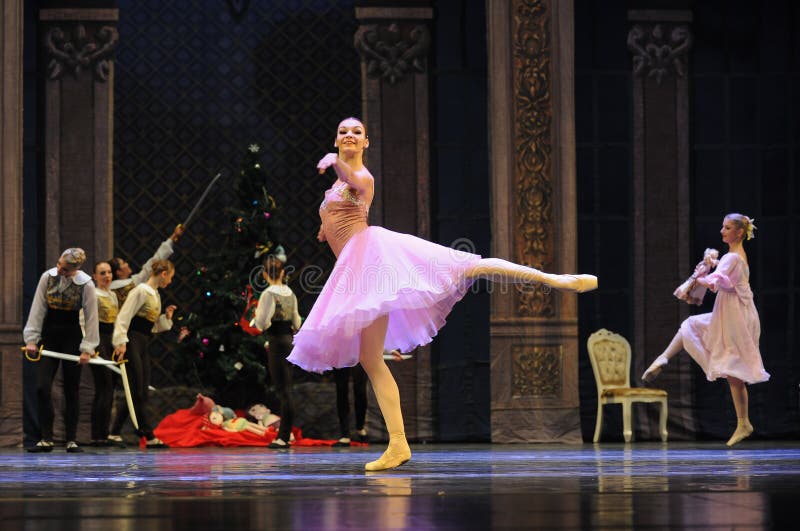 Een gelukkige prinses Clara-The Ballet Nutcracker stock fotografie Een gelukkige prinses Clara-The Ballet Nutcracker stock fotografie