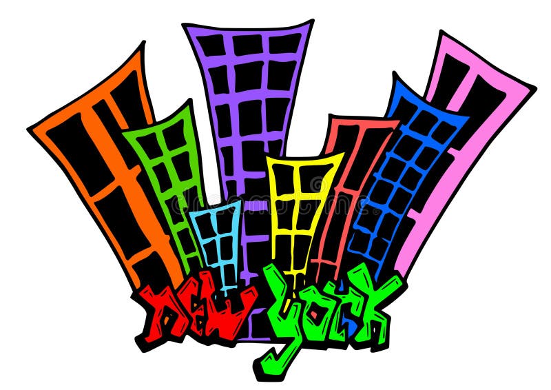 Een graffiti New York royalty-vrije illustratie Een graffiti New York royalty-vrije illustratie