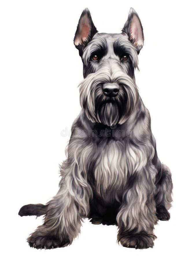 Sitting Giant Schnauzer in a Commanding Pose illustration. Sitting Giant Schnauzer in a Commanding Pose illustration