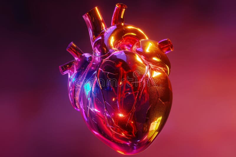 A heart with red veins and a red background. AI generated. A heart with red veins and a red background. AI generated