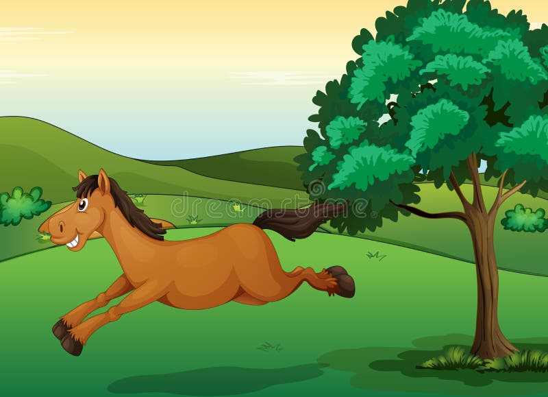 Een het glimlachen paard vector illustratie Een het glimlachen paard vector illustratie