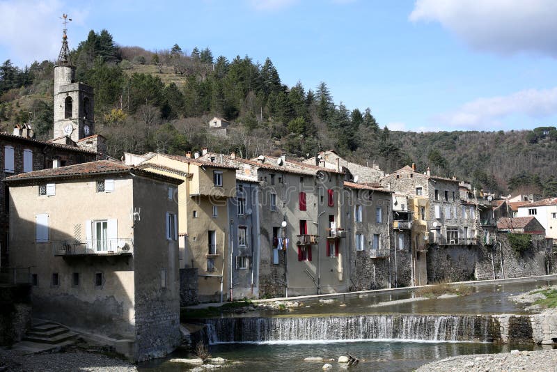 Een historisch dorp in Cévennes in Zuid-Frankrijk royalty-vrije stock afbeeldingen Een historisch dorp in Cévennes in Zuid-Frankrijk royalty-vrije stock afbeeldingen