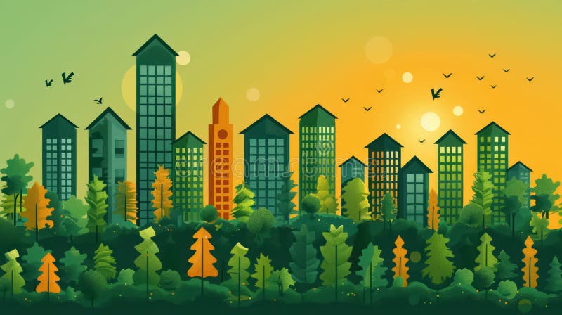 Een illustratief concept van de woningmarkt vector illustratie