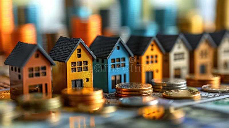 Een illustratief concept van de woningmarkt vector illustratie