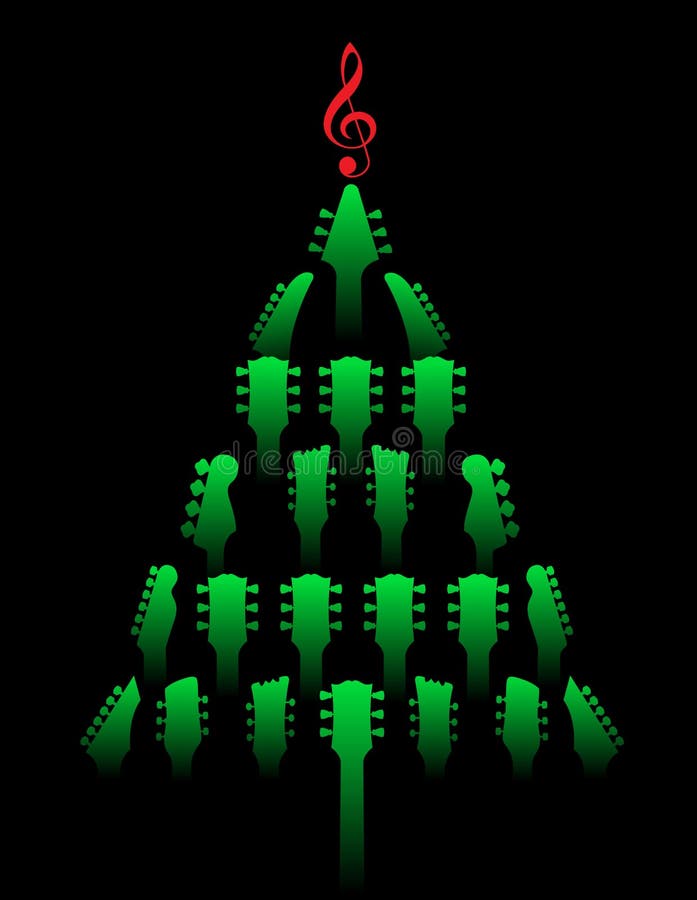 Een Kerstboom van gitaarasblokken dat wordt gemaakt royalty-vrije illustratie Een Kerstboom van gitaarasblokken dat wordt gemaakt royalty-vrije illustratie