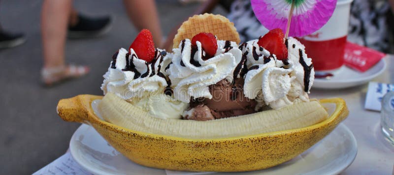 Een luxueuze banaanspleet stock foto Een luxueuze banaanspleet stock foto