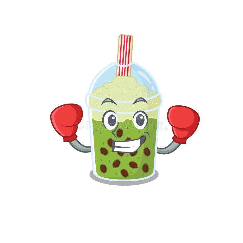 Een mascot design stijl van een metselcot bubble tea bubble vector illustratie