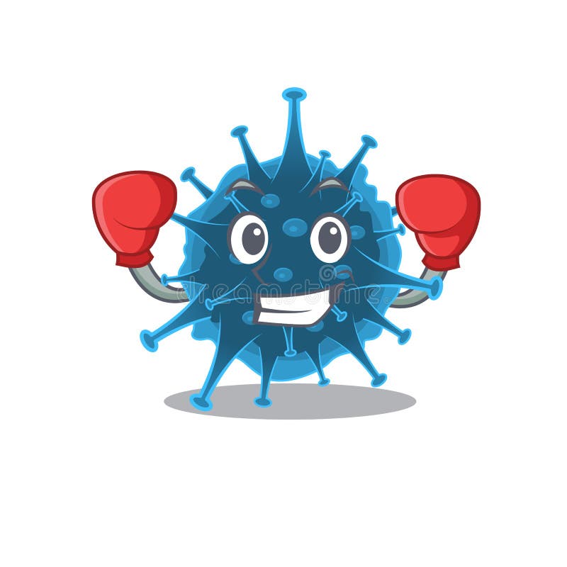 Een mascot ontwerp van een moord ecovirus boxing royalty-vrije illustratie