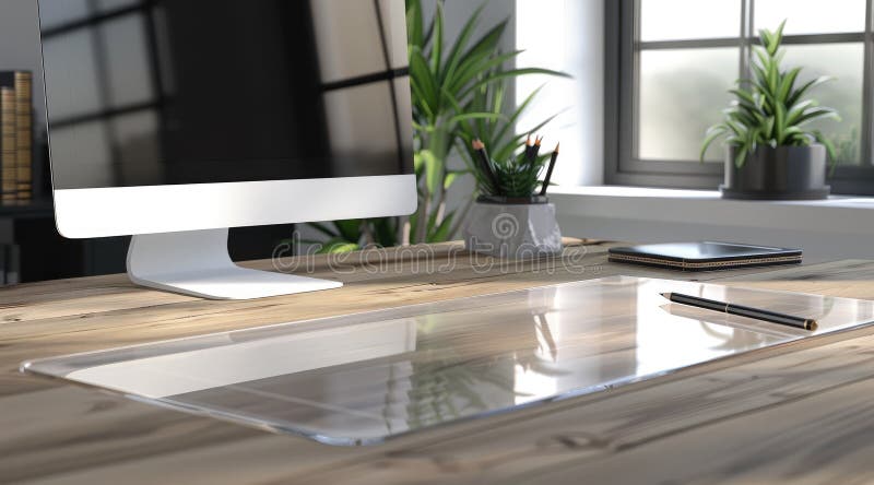 Een minimalistisch thuiskantoor moderne thuiskantoor royalty-vrije illustratie