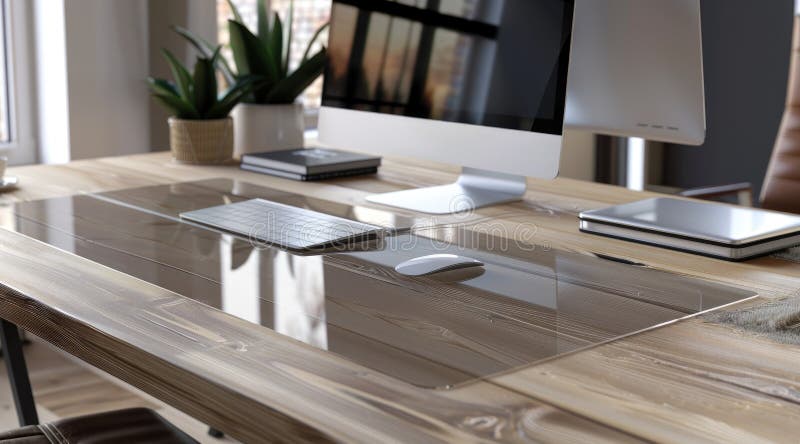 Een minimalistisch thuiskantoor moderne thuiskantoor vector illustratie