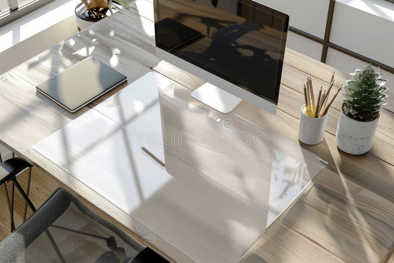 Een minimalistisch thuiskantoor moderne thuiskantoor stock illustratie