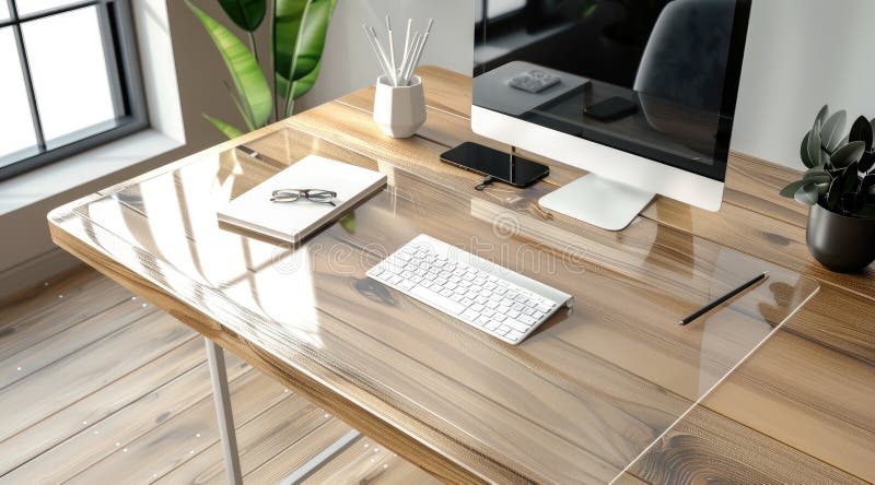 Een minimalistisch thuiskantoor moderne thuiskantoor vector illustratie