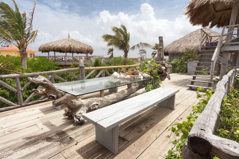 Een prachtig Palapa-huis - buitenkant stock foto